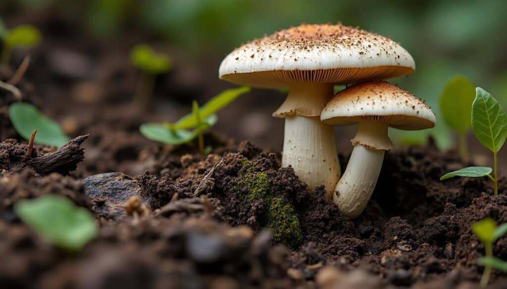 Identifier une souche de champignon aux racines profondes dans votre jardin