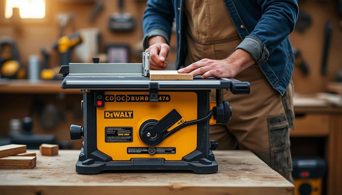 Illustration: Les fonctionnalités clés de la scie sur table Dewalt DWE7485 pour une coupe précise