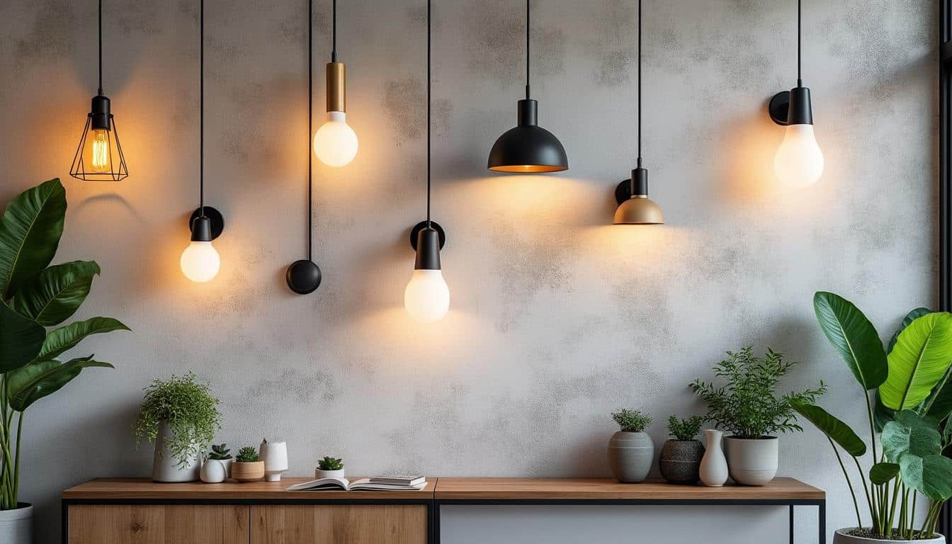 Illustration: Explorer les styles et types de suspensions et appliques pour un mur captivant