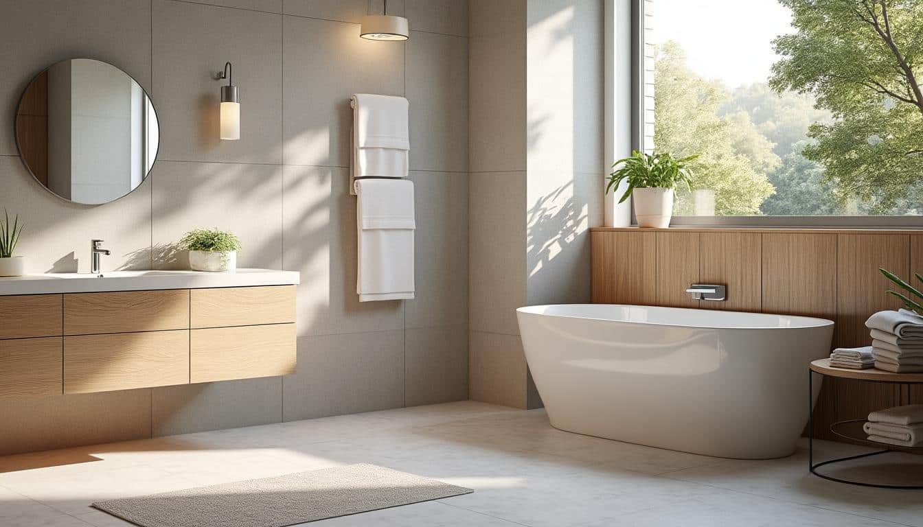 Illustration: Les matériaux incontournables pour habiller les murs de la salle de bain