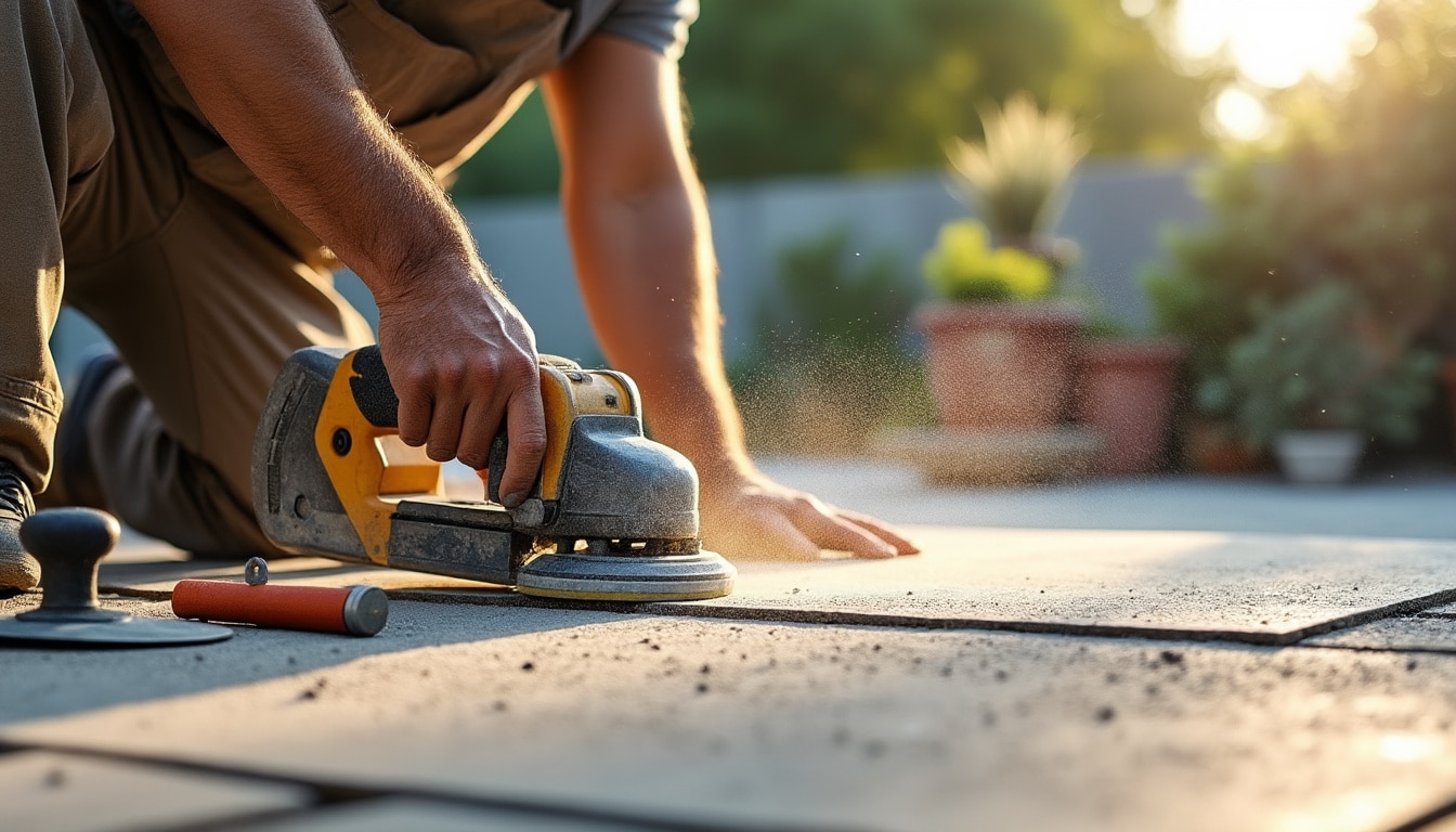 Découpe de dalle en grès cérame 2 cm : location d’outils pro